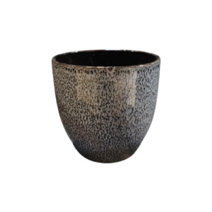 Vaso Orquídea Esmaltado Azul M - Burguina Cerâmicas