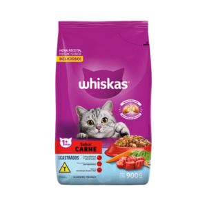 Ração Whiskas Gato Castrado Carne 900g