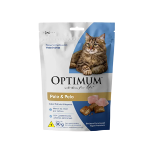 Petisco Optimum Gato Pele e Pelo Salmão e Vegetais 80g