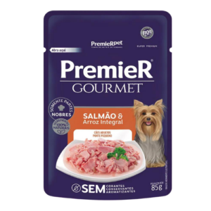 Ração úmida Premier Cão Adulto Gourmet Salmão e Arroz Integral 85g
