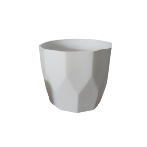 Cachepô Plástico Facetado Branco 11 - Vasos Brasil