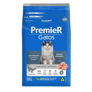 Ração Premier Gato Castrado 6 Meses a 6 Anos Frango 500g