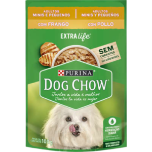 Ração Úmida Dog Chow Cão Adulto Raças Minis e Pequenas Frango 100g