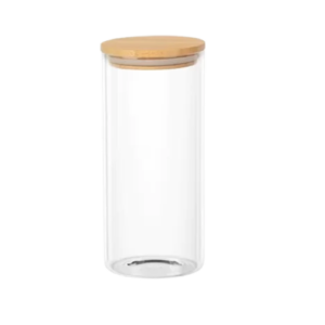 Pote de Vidro Porta Mantimentos Hermético com Tampa de Bambu 1,5 Litros -  Plasvale