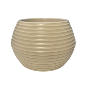 Vaso Esfera Ondulada N°2  Areia S/Prato - Vasos Brasil