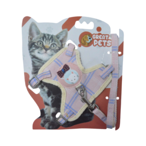 Peitoral Gato Jeans Rosa P - Great Pets