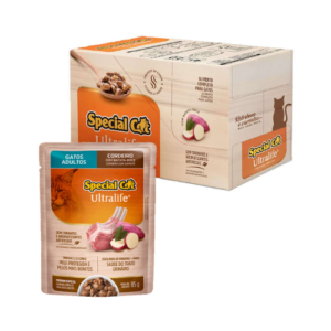 Caixa Ração Úmida Special Cat Gato Adulto Ultralife Cordeiro com Batata Doce 85g - 12un
