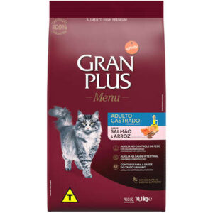 Ração GranPlus Gato Castrado Menu Salmão e Arroz 10,1kg