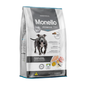 Ração Monello Cão Adulto Power Frango, Ovos e Whey Protein 15kg