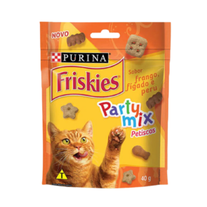 Petisco Friskies Party Mix Frango, Fígado e Peru 40g