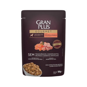 Ração úmida GranPlus Cão Adulto Gourmet Salmão e Frango 100g