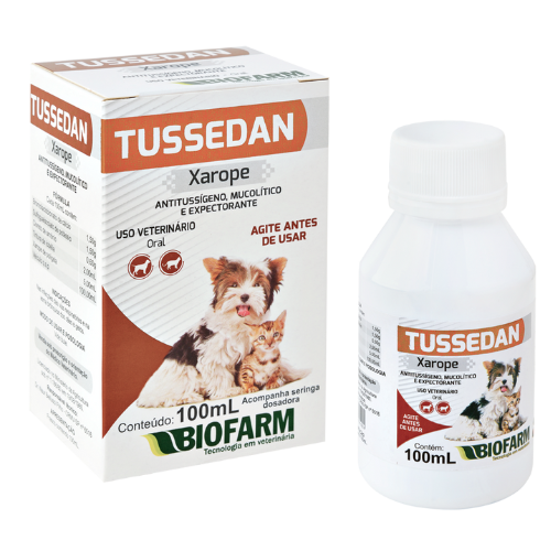 Xarope Tussedan para Cães e Gatos 100ml - Biofarm