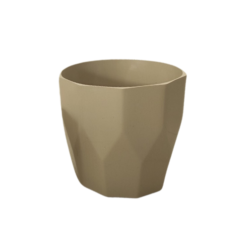 Cachepô Plástico Facetado Areia 14 - Vasos Brasil
