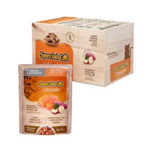 Caixa Ração Úmida Special Cat Gato Castrado Ultralife Salmão com Batata Doce 85g - 12un
