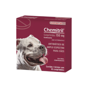 Antibiótico  Chemitril  Enrofloxacina para Cães 150mg - Chemitec