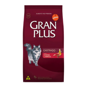 Ração GranPlus Gato Castrado Menu Carne e Arroz 3kg