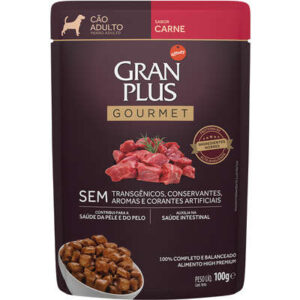 Ração úmida GranPlus Cão Adulto Gourmet Carne 100g
