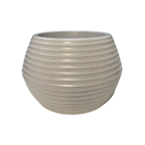 Vaso Esfera Ondulada N°1 Cimento S/Prato - Vasos Brasil