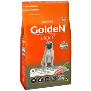 Ração Golden Cão Adulto Raças Pequenas Light Frango e Arroz 3kg