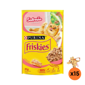 Caixa Ração úmida Friskies Gato Salmão ao Molho 85g -15un