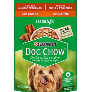 Ração Úmida Dog Chow Cão Adulto Raças Minis e Pequenas Carne 100g
