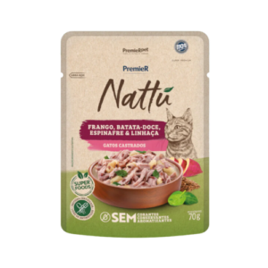 Ração Úmida Premier Nattu Cão Adulto Raças Pequenas Frango, Batata-doce, Espinafre e Linhaça 85g
