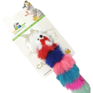 Brinquedo Gato Rato Colorido com Plumas