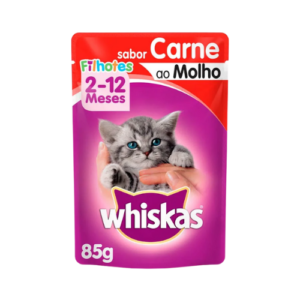 Ração Úmida Whiskas Gato Filhote Carne 85g