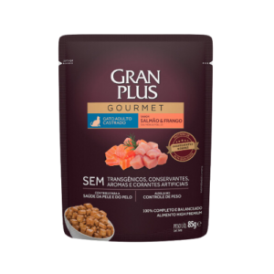 Ração Úmida GranPlus Gato Castrado Gourmet Salmão e Frango 85g