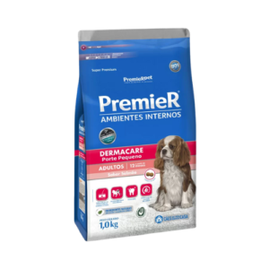 Ração Premier Cão Adulto Raças Pequenas Ambientes Internos Dermacare Salmão 1kg