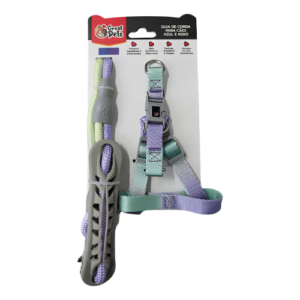 Guia com Peitoral Degradê P Azul e Roxo - Great Pets