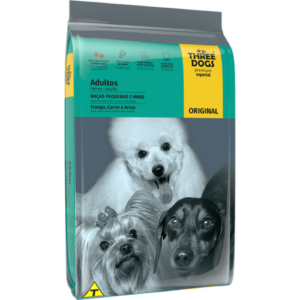 Ração Three Dogs Cão Adulto Raças Pequenas Original Frango, Carne e Arroz 3kg