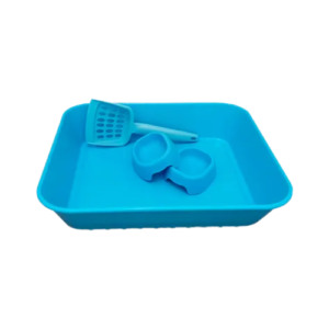 Kit Bandeja Higiênica Azul Oceano - Happy Cat