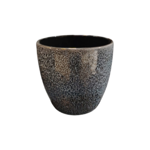 Vaso Orquídea Esmaltado Azul G - Burguina Cerâmicas