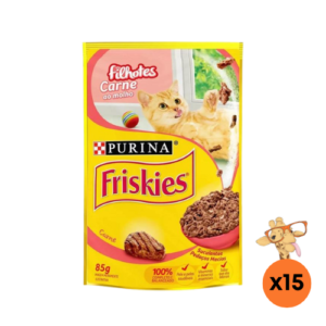 Caixa Ração Úmida Friskies Gato Filhote Carne ao Molho 85g - 15un