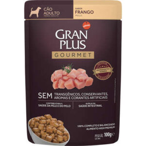 Ração úmida GranPlus Cão Adulto Gourmet Frango 100g