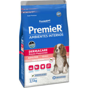 Ração Premier Cão Adulto Raças Pequenas Ambientes Internos Dermacare Salmão 2,5kg
