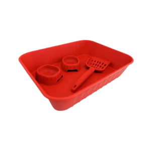 Kit Bandeja Higiênica Vermelho - Happy Cat