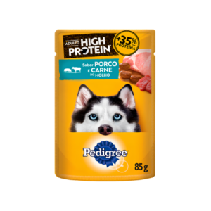 Ração Úmida Pedigree Cão Adulto High Protein Porco e Carne 85g