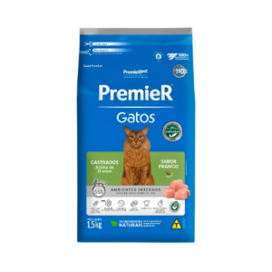 Ração Premier Gato Sênior Castrado Acima de 12 anos Ambientes Internos Frango 1,5kg