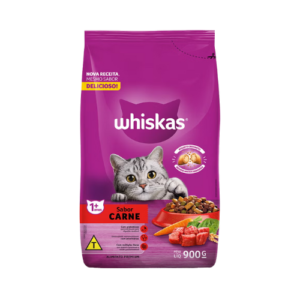 Ração Whiskas Gato Adulto Carne 900g