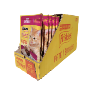 Caixa Patê Friskies Sensações Gato Adulto Carne 75g - 15un