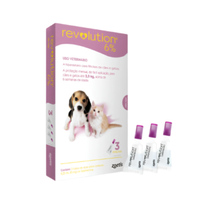 Antipulgas e Carrapatos Revolution 6% Cão e Gato Até 2,5kg  - 3 Unidades - Zoetis