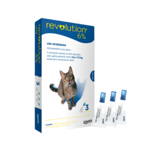 Antipulgas e Carrapatos Revolution 6% para Gatos de 2,5 a 7,5kg - 3 Unidades - Zoetis