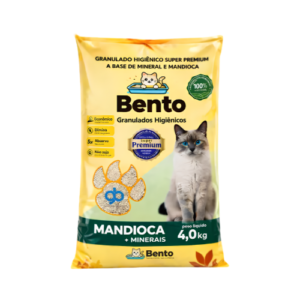 Areia Higiênica Bento Biodegradável Mandioca e Minerais 4kg