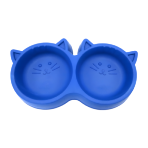 Comedouro Duplo para Gatos Azul 2x250ml - Power Pets