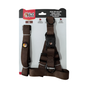 Guia com Peitoral Marrom G - Great Pets