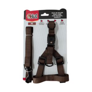 Guia com Peitoral Marrom M - Great Pets