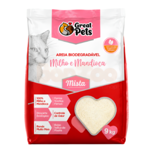 Areia Sanitária Great Pets Biodegradável Mista 9kg